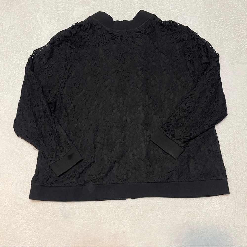 Torrid Black Floral Lightweight Zip Up Bomber Jacket Goth Transitional Womens 4X - Picture 8 of 8